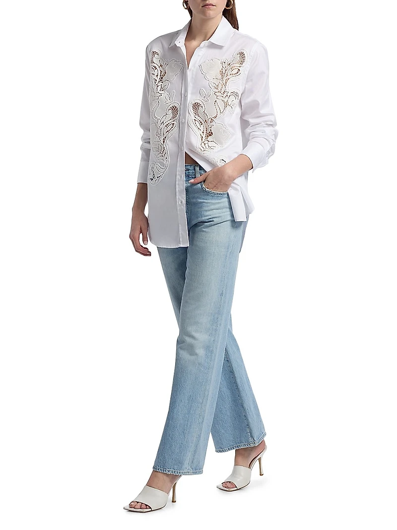 Bruno Lace Poplin Button-Up Shirt