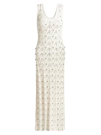 Vincent Crystal Pointelle-Knit Maxi Dress