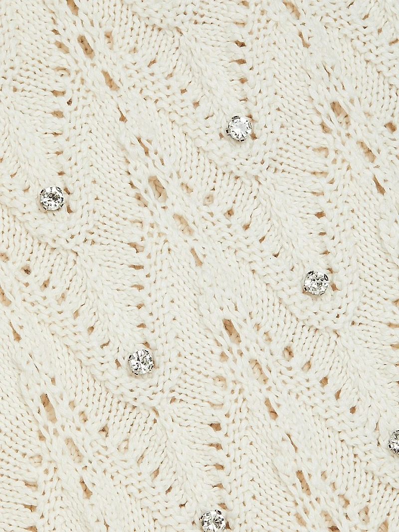 Vincent Crystal Pointelle-Knit Maxi Dress