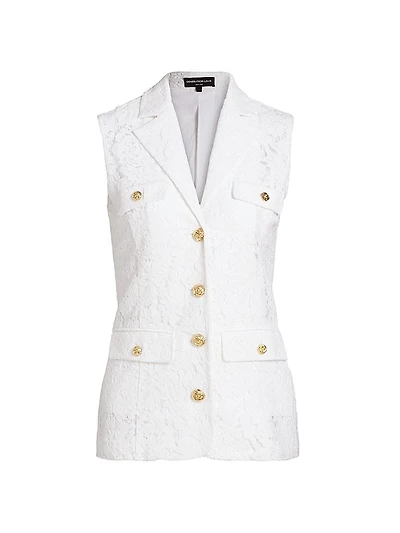 Curtis Floral Lace Sleeveless Blazer