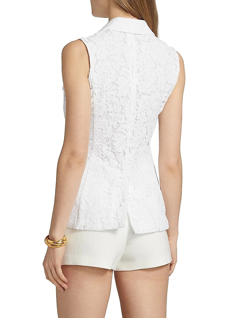 Curtis Floral Lace Sleeveless Blazer