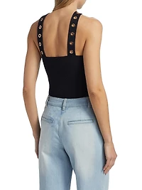 Sabeen Grommet Halterneck Bodysuit