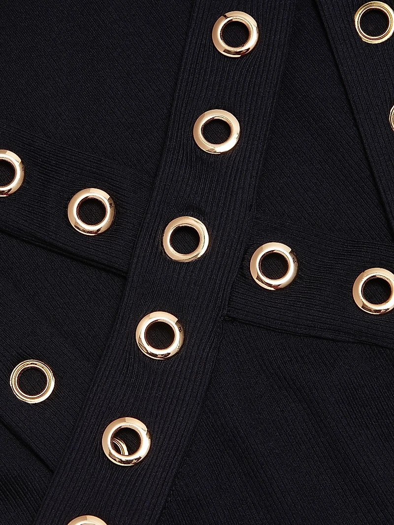 Sabeen Grommet Halterneck Bodysuit