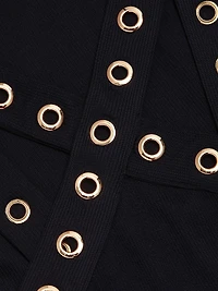 Sabeen Grommet Halterneck Bodysuit