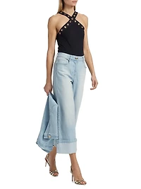 Sabeen Grommet Halterneck Bodysuit