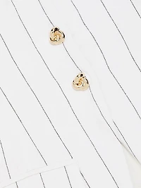 Quinn Pinstripe Linen-Blend Strapless Vest