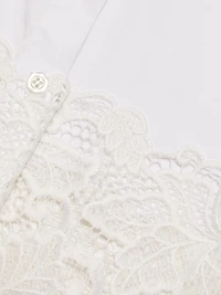 Issa Poplin-Lace Cropped Shirt