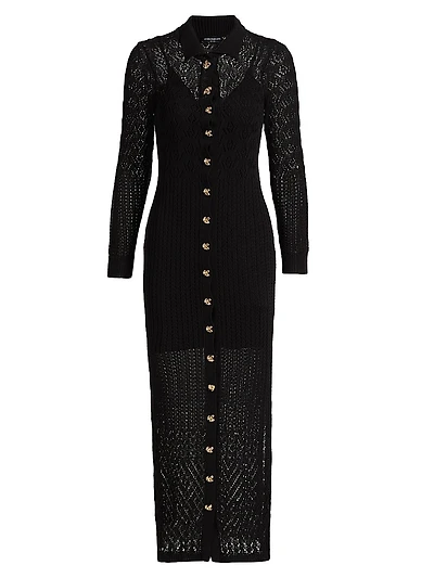 Eleni Pointelle Knit Maxi Dress