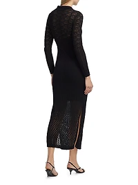 Eleni Pointelle Knit Maxi Dress