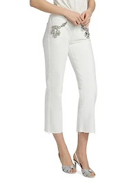 Carolyn Crystal-Embellished Crop Jeans
