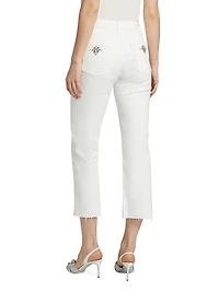 Carolyn Crystal-Embellished Crop Jeans