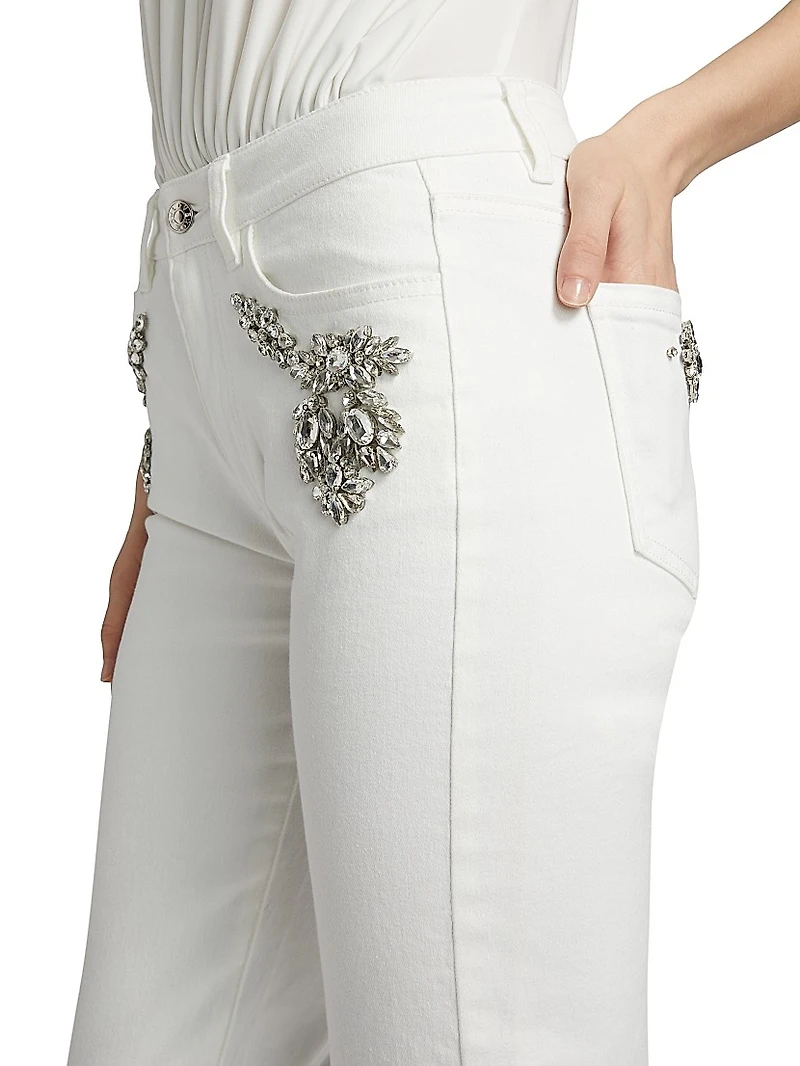 Carolyn Crystal-Embellished Crop Jeans