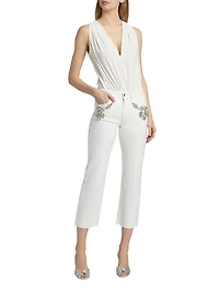 Carolyn Crystal-Embellished Crop Jeans