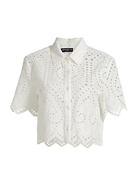 Dubois Cotton Eyelet Cropped Shirt