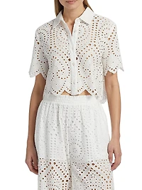 Dubois Cotton Eyelet Cropped Shirt