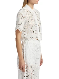 Dubois Cotton Eyelet Cropped Shirt