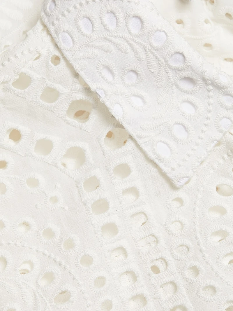 Dubois Cotton Eyelet Cropped Shirt