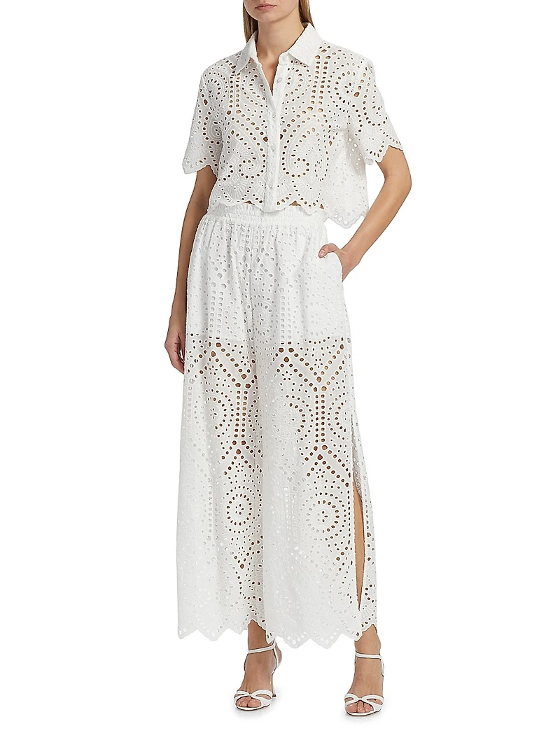 Dubois Cotton Eyelet Cropped Shirt