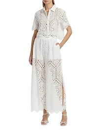 Dubois Cotton Eyelet Cropped Shirt