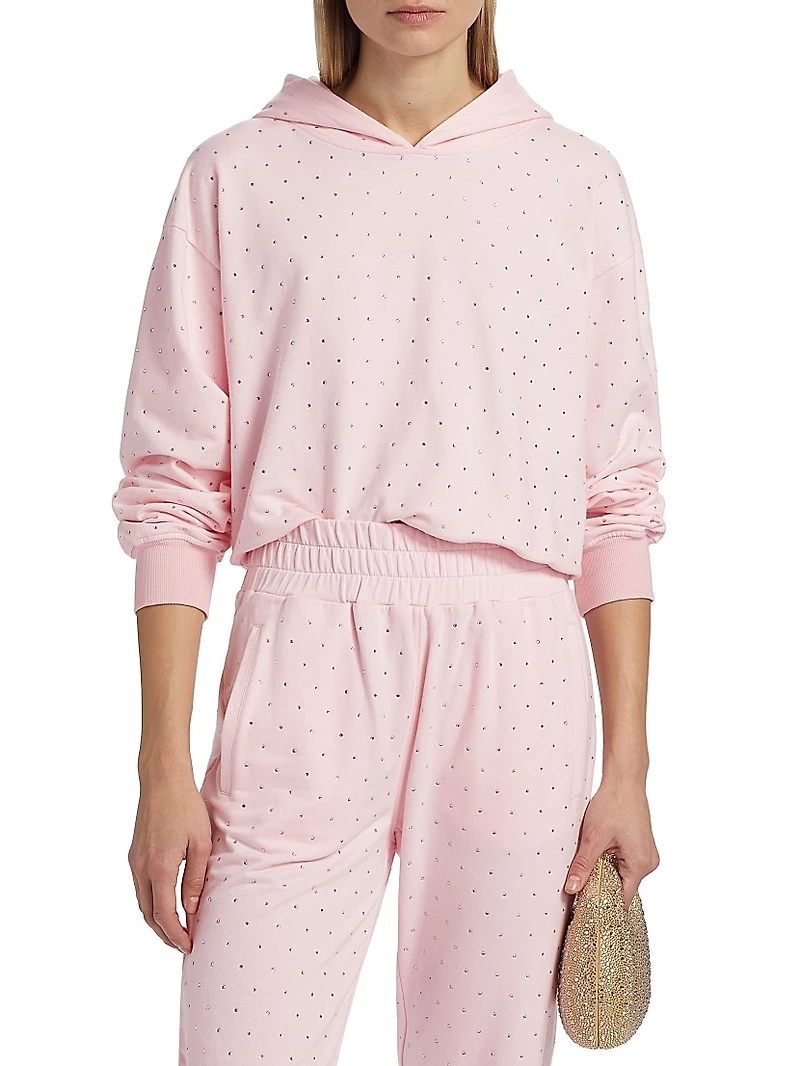Renae Crystal-Embellished Cotton Hoodie
