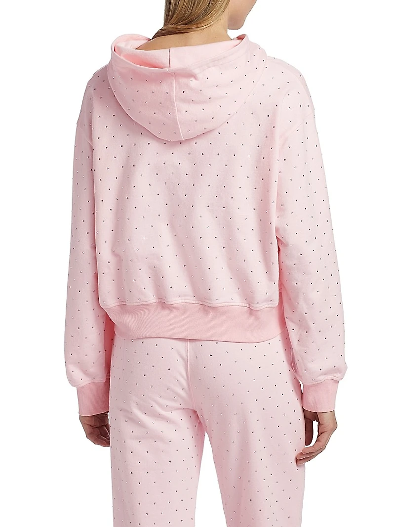 Renae Crystal-Embellished Cotton Hoodie