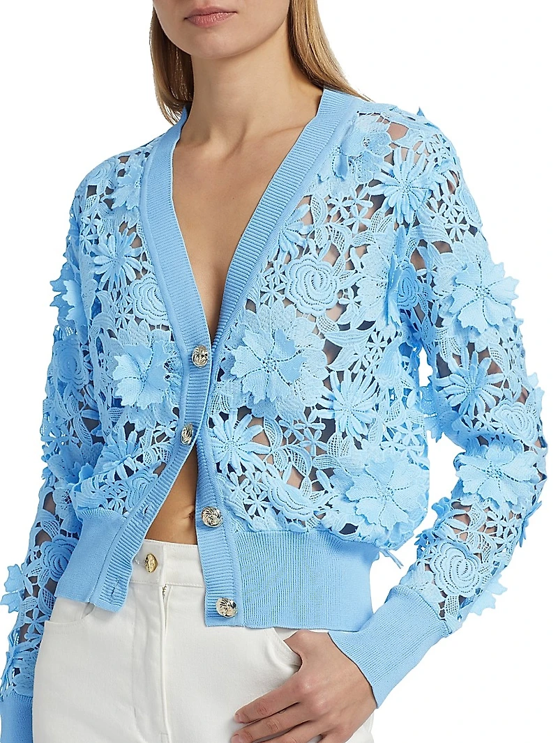 Harlow Floral Lace Appliqué Cardigan