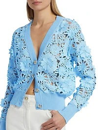 Harlow Floral Lace Appliqué Cardigan