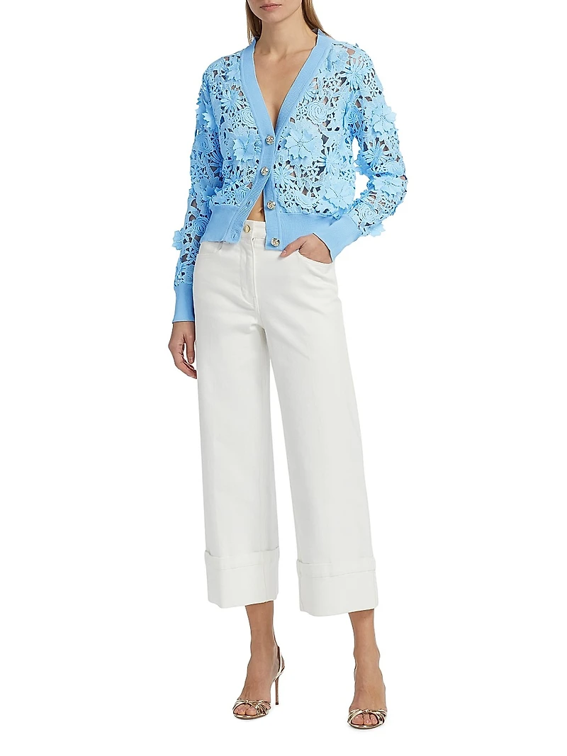 Harlow Floral Lace Appliqué Cardigan