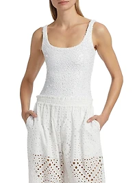 Dina Sequin Stretch Scoopneck Bodysuit