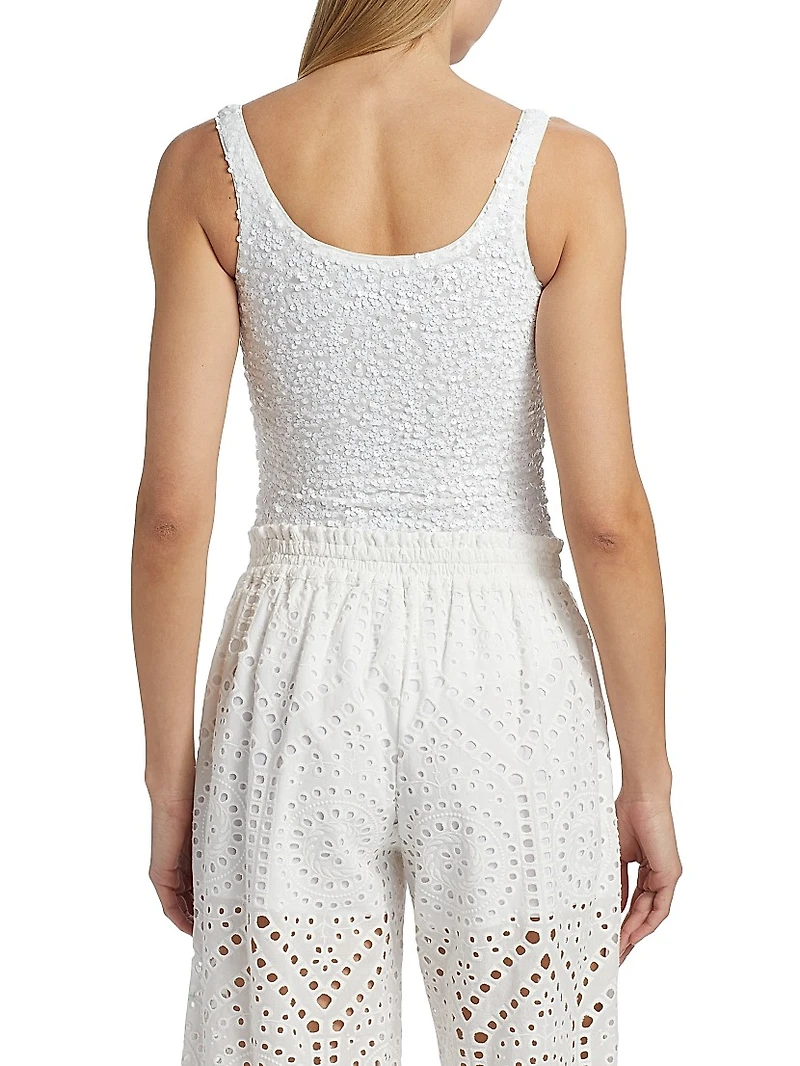 Dina Sequin Stretch Scoopneck Bodysuit