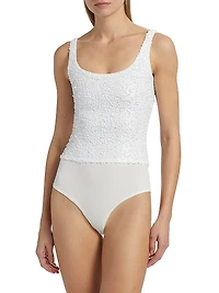 Dina Sequin Stretch Scoopneck Bodysuit