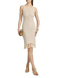 Gia Embellished Crochet Fringe Dress