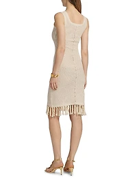 Gia Embellished Crochet Fringe Dress