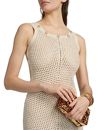 Gia Embellished Crochet Fringe Dress