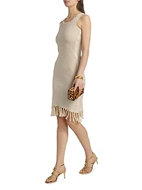 Gia Embellished Crochet Fringe Dress