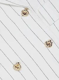 Arielle Pinstriped Linen-Blend Double-Breasted Blazer