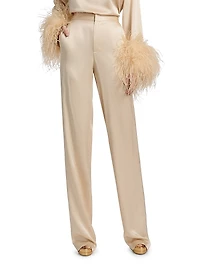 Satin High-Rise Trousers
