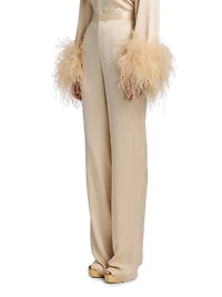 Satin High-Rise Trousers