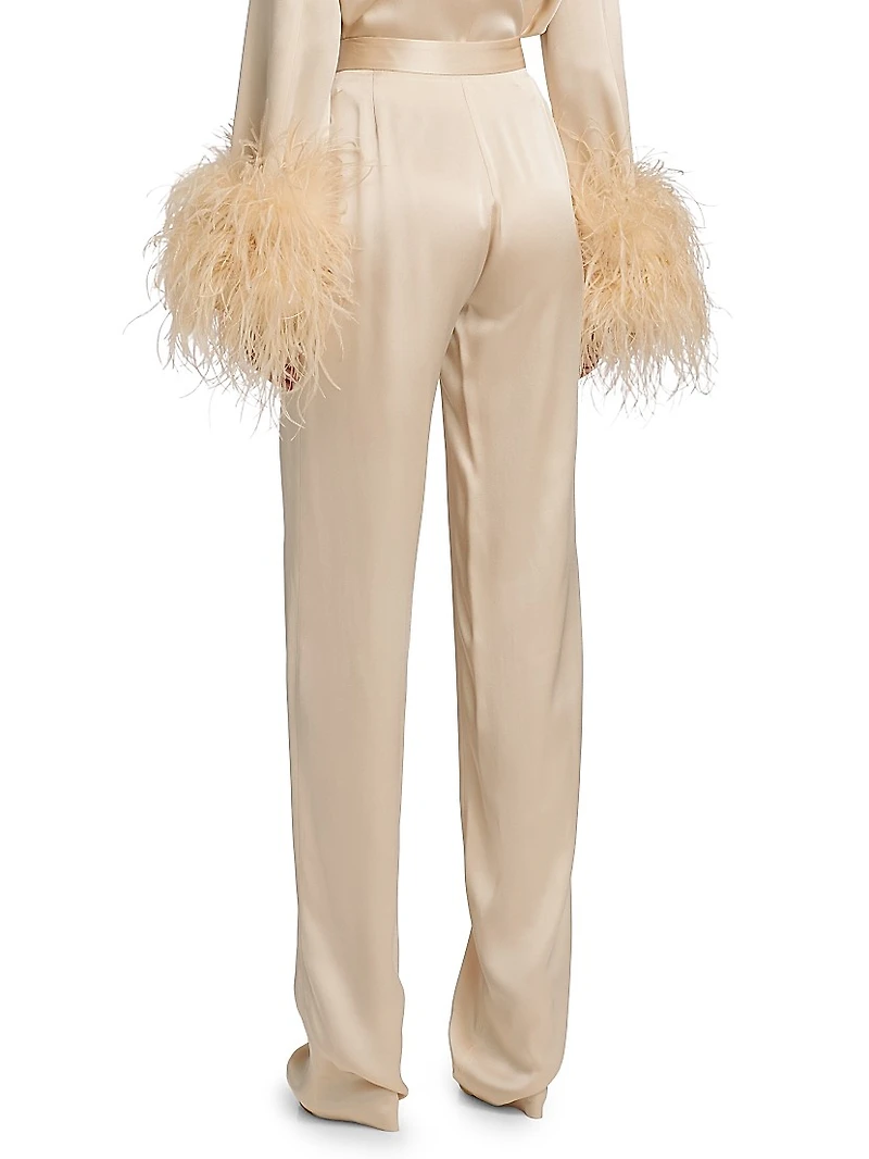 Satin High-Rise Trousers