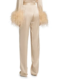 Satin High-Rise Trousers