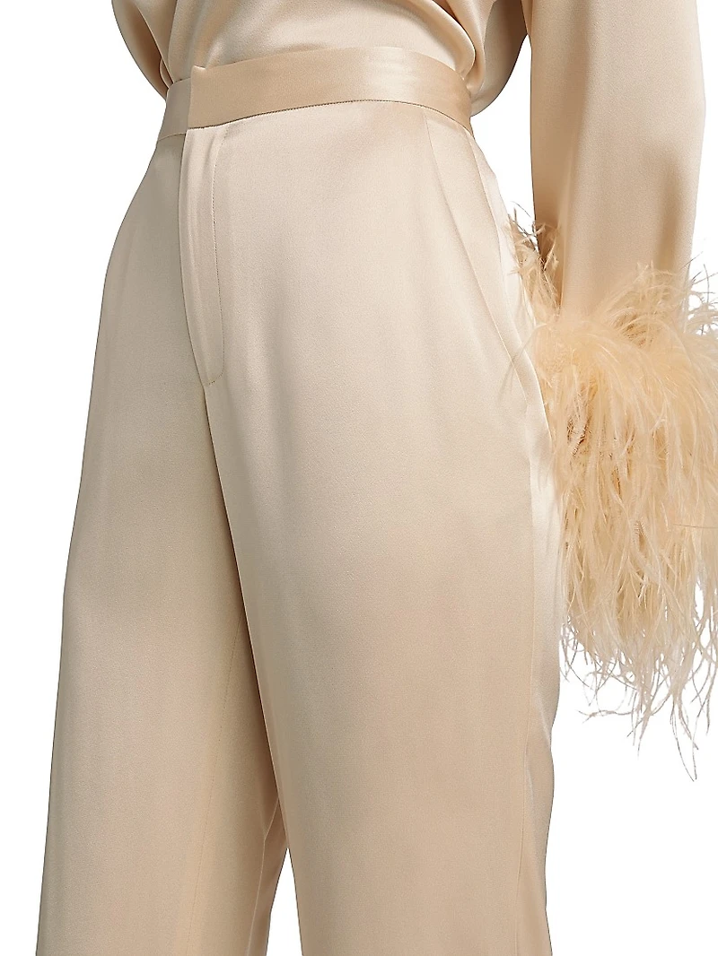 Satin High-Rise Trousers