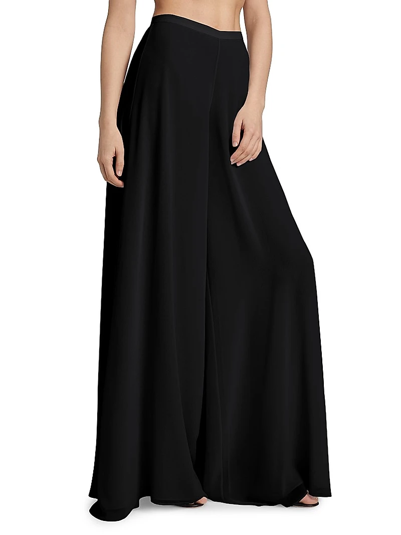 Georgette Wide-Leg Pants