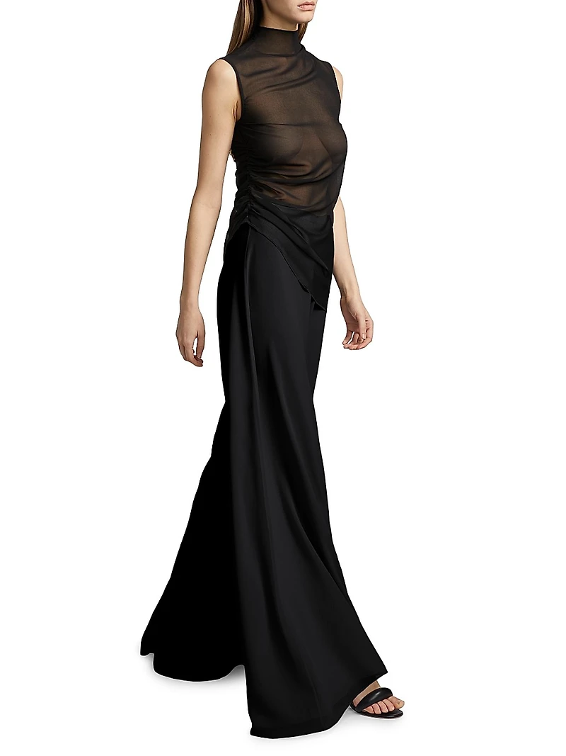 Georgette Wide-Leg Pants