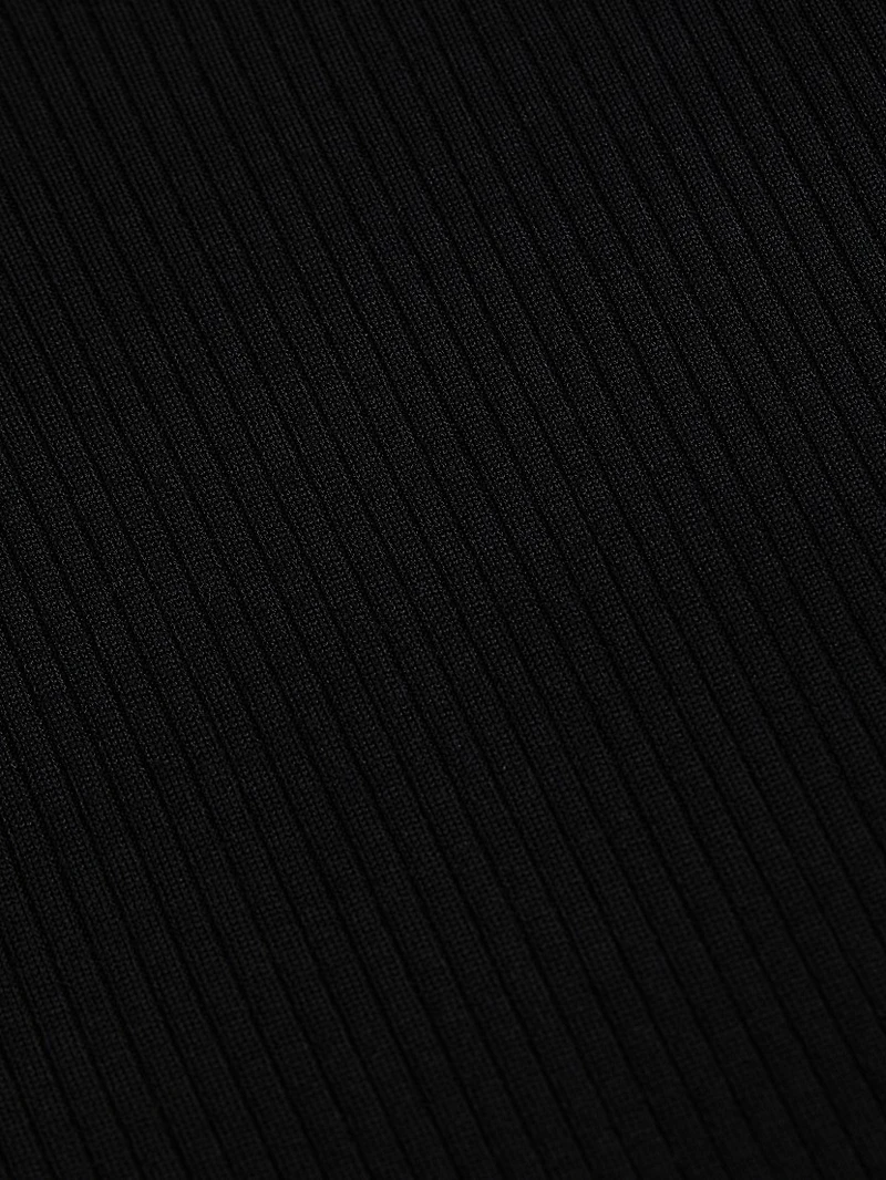 Merino Wool Rib-Knit Crewneck Sweater