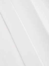 Silk Pleated Tieneck Blouse