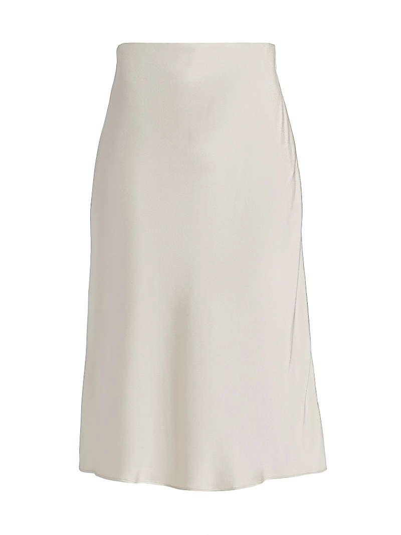 Charmeuse Bias-Cut Midi-Skirt