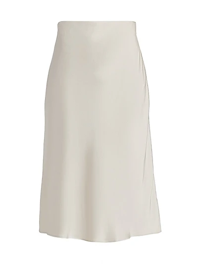 Charmeuse Bias-Cut Midi-Skirt