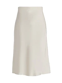 Charmeuse Bias-Cut Midi-Skirt