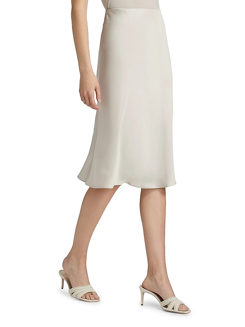 Charmeuse Bias-Cut Midi-Skirt