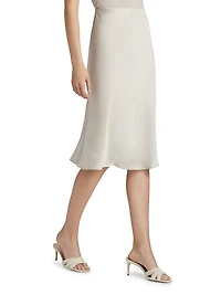 Charmeuse Bias-Cut Midi-Skirt